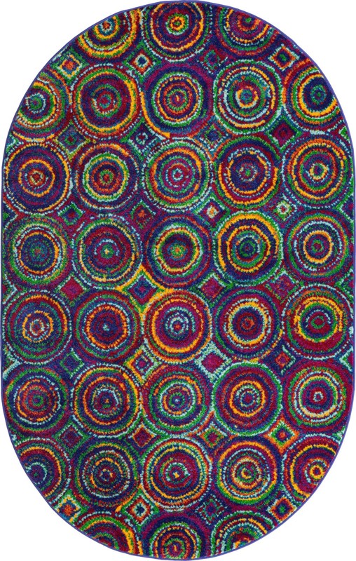 Woodruff · Geometric concentric circles rug, multicolor