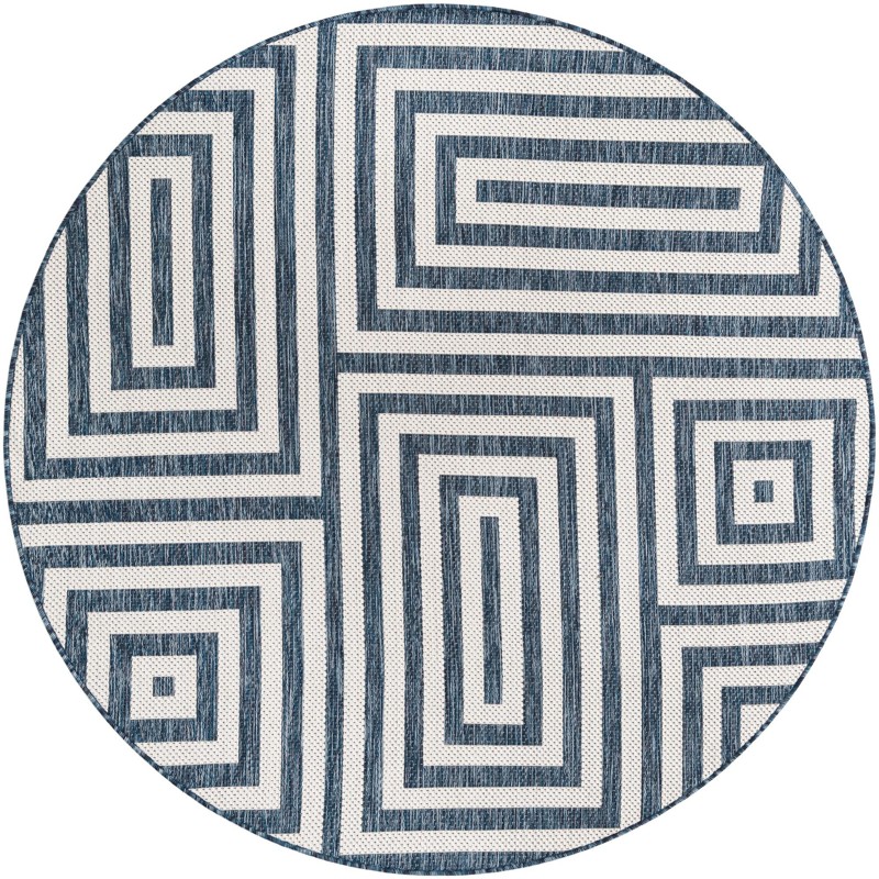 6' x 6' Cumberland · Geometric Outdoor Rug, blue