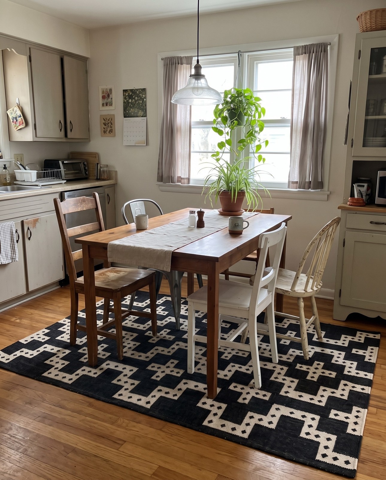 10' x 14' 1 Earley · Geometric Wool Rug, black and white