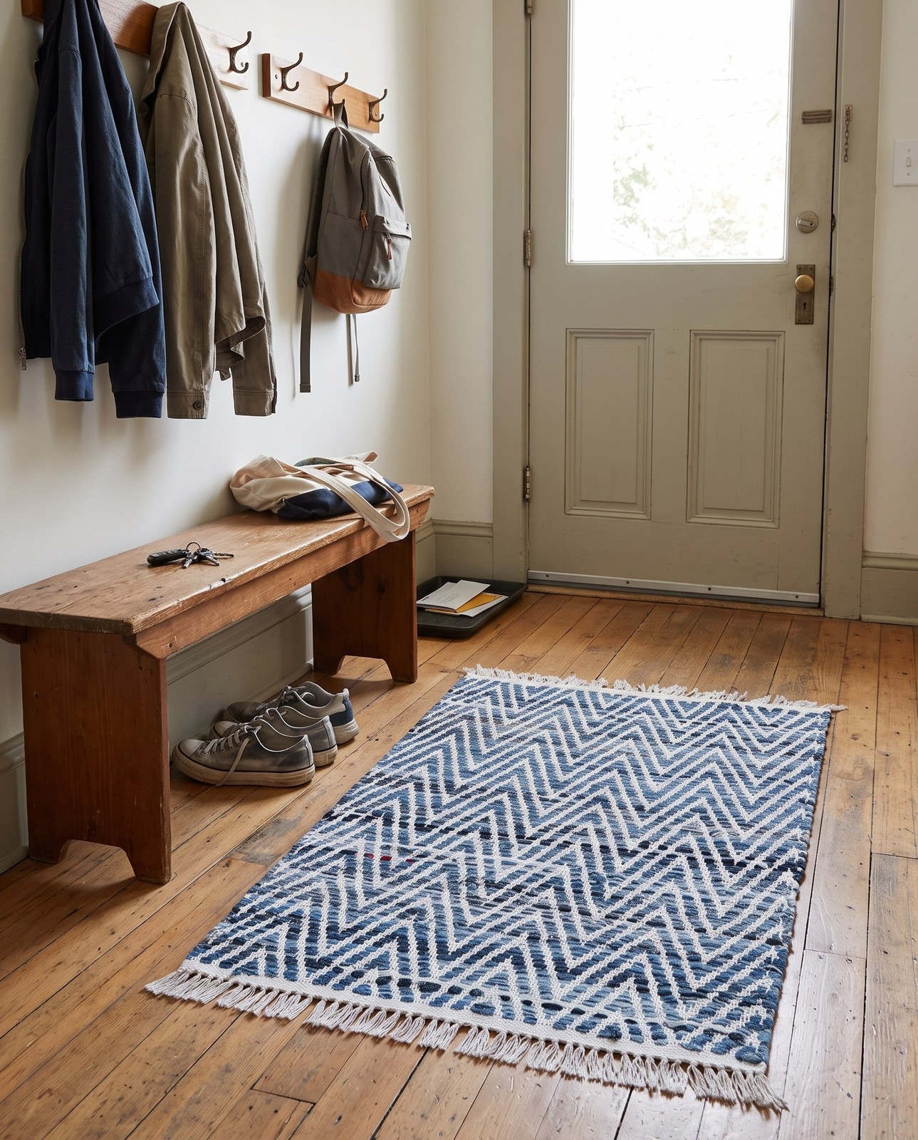 0' 9 x 2' 6 Hopkins · Chevron Chindi Rug, denim