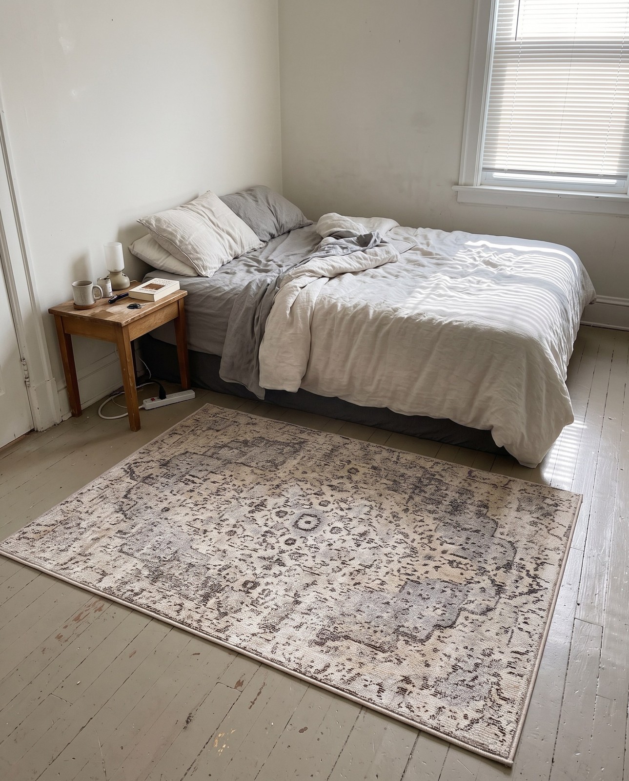 4' x 6' Garnet · Medallion rug, gray