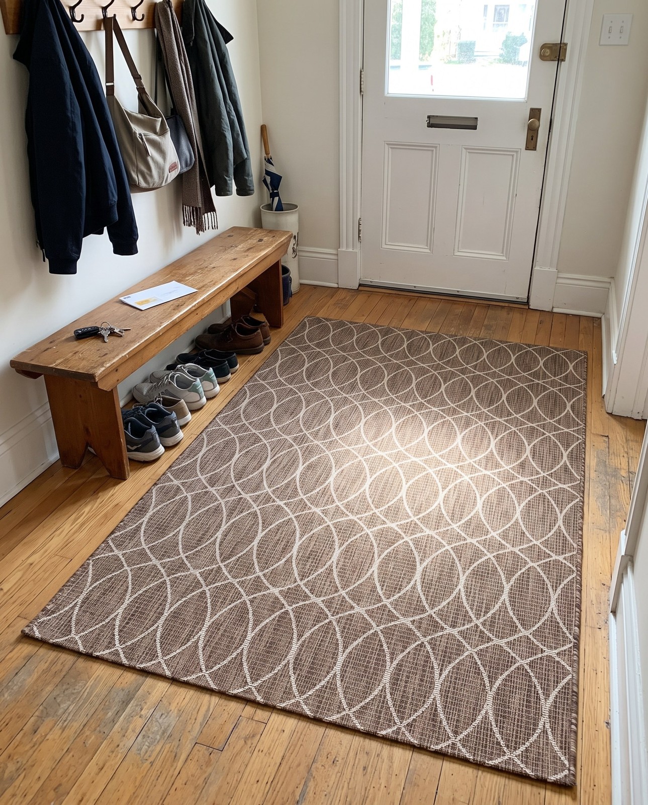 5' 3 x 8' Atkins · Geometric Outdoor Rug, brown