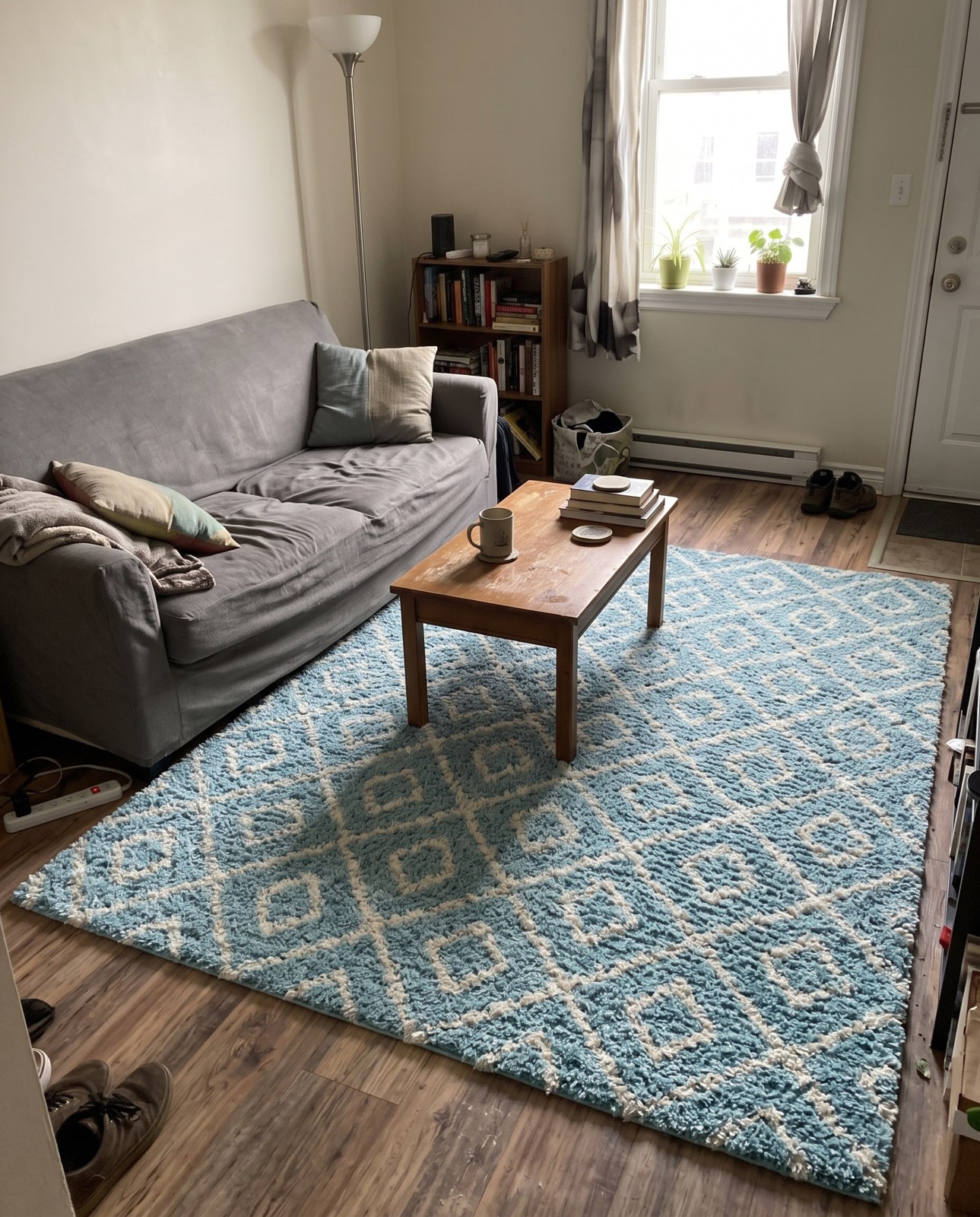 9' x 12' Brock · Diamond Shag Rug, aqua