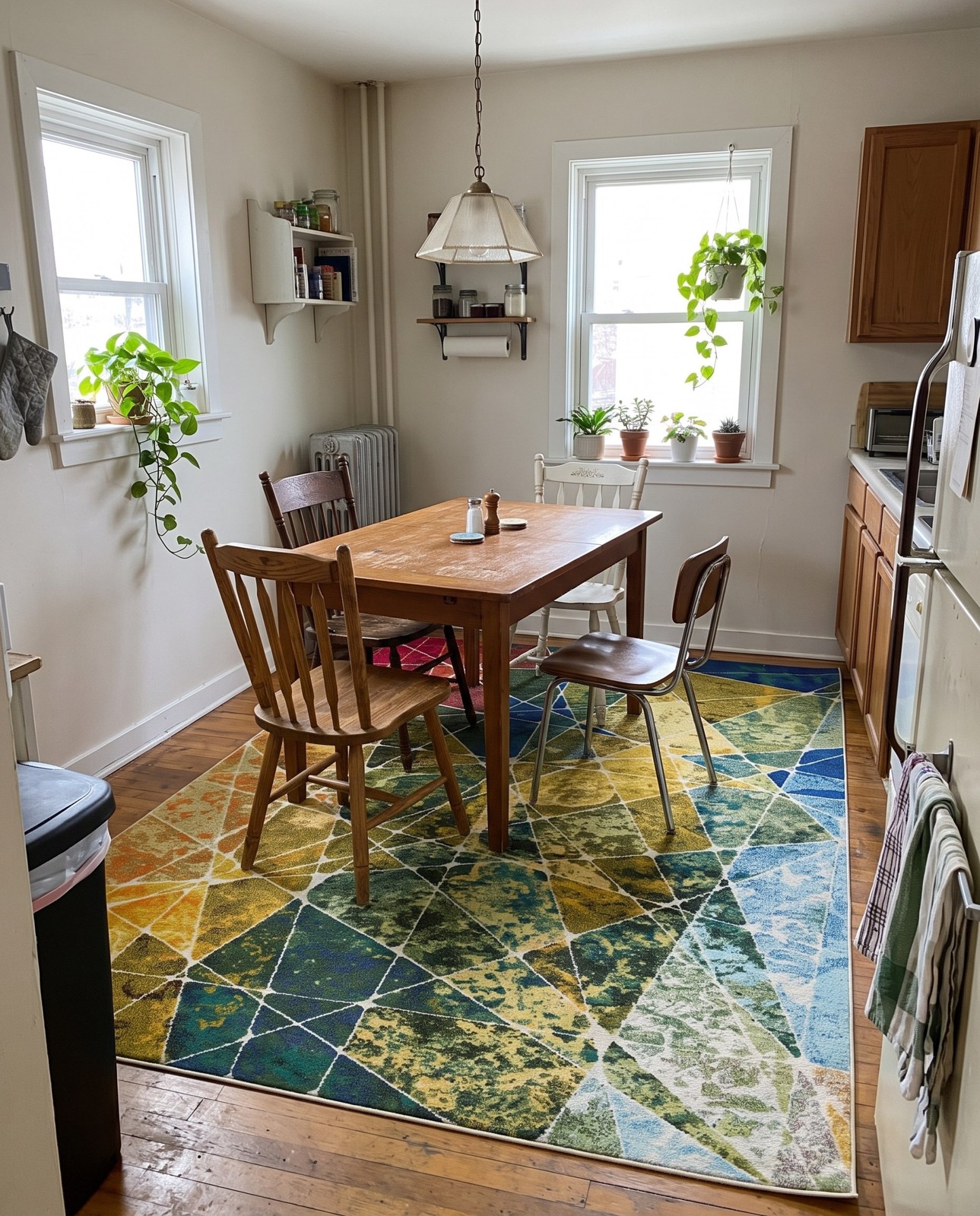 8' x 11' Dunbar · Geometric mosaic Washable Rug, multi