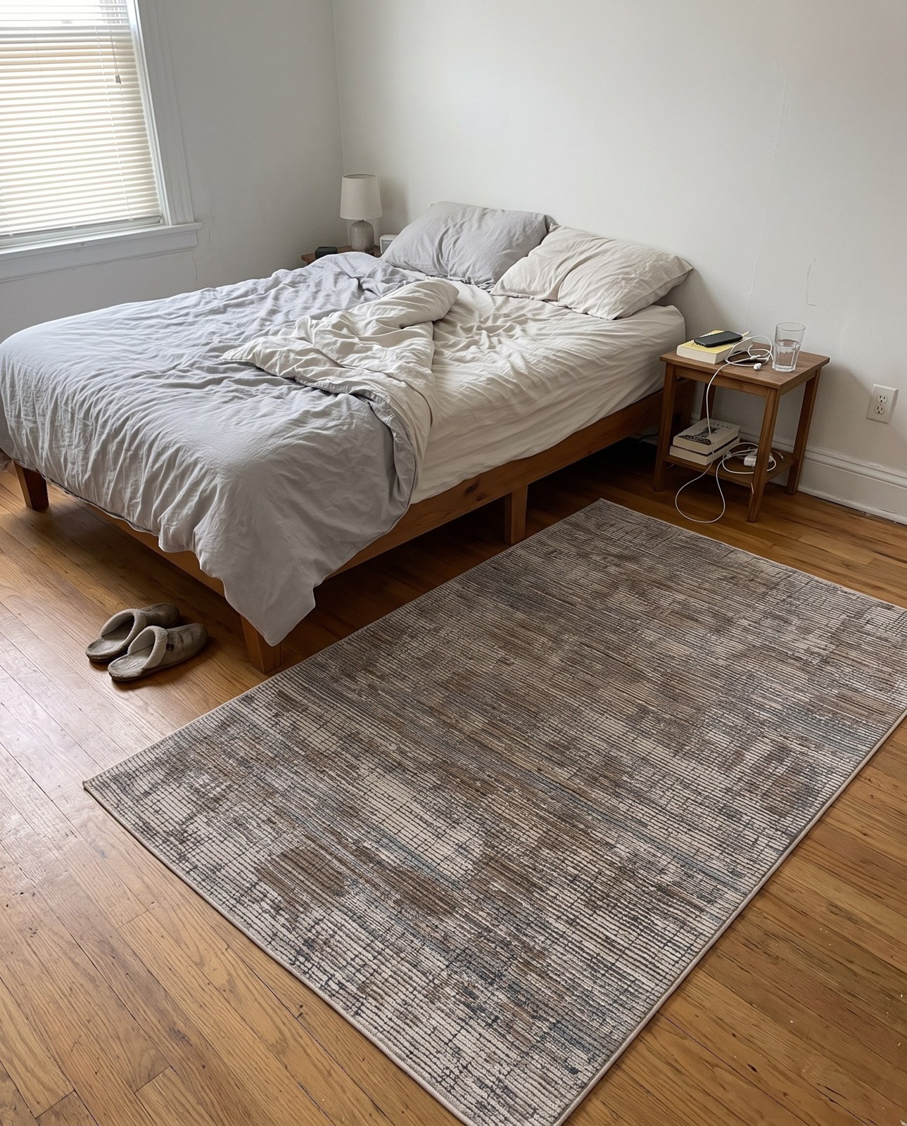 4' x 6' Poole · Abstract rug, beige, brown and gray