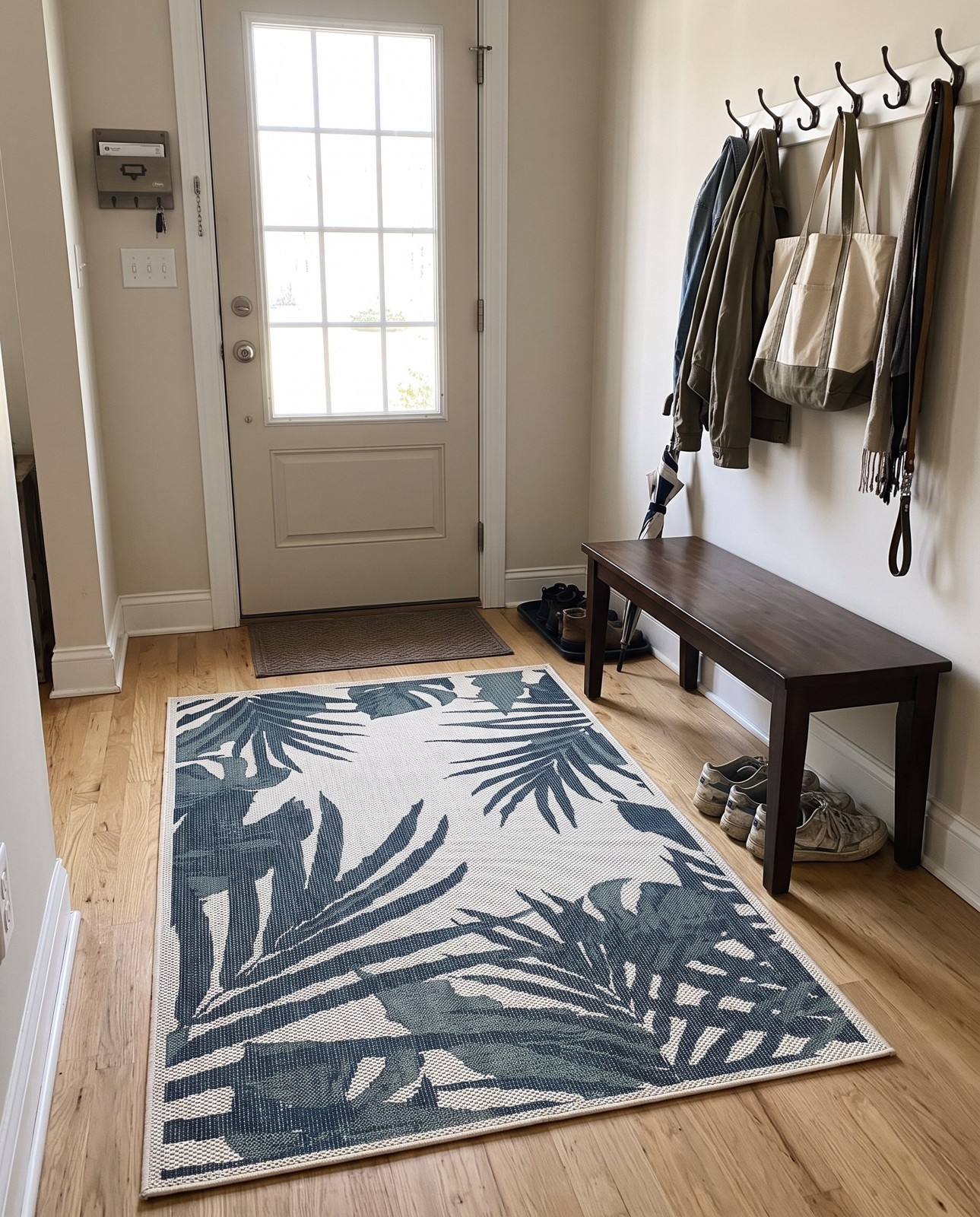 4' x 6' Allington · Border Outdoor Rug, ivory