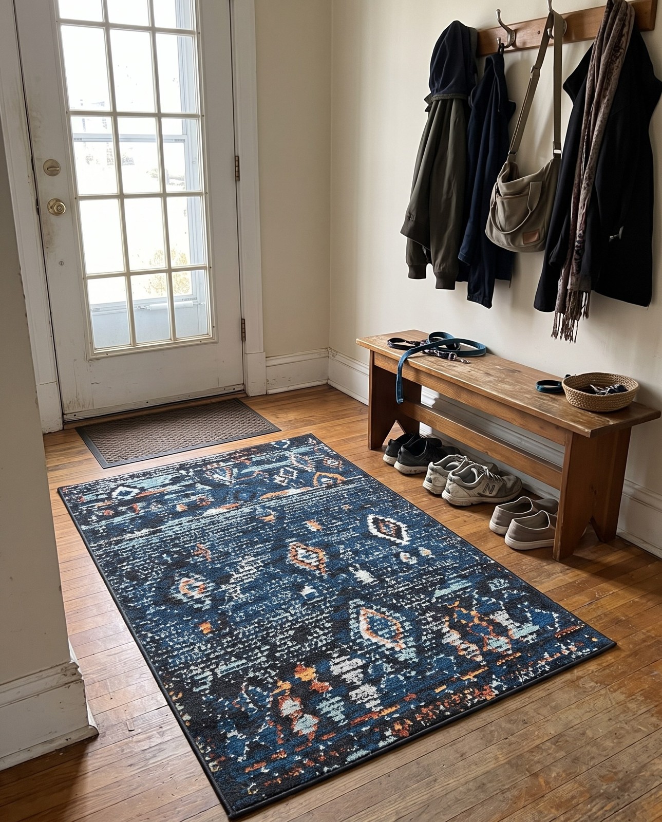 4' x 6' Merriman · Abstract rug, navy