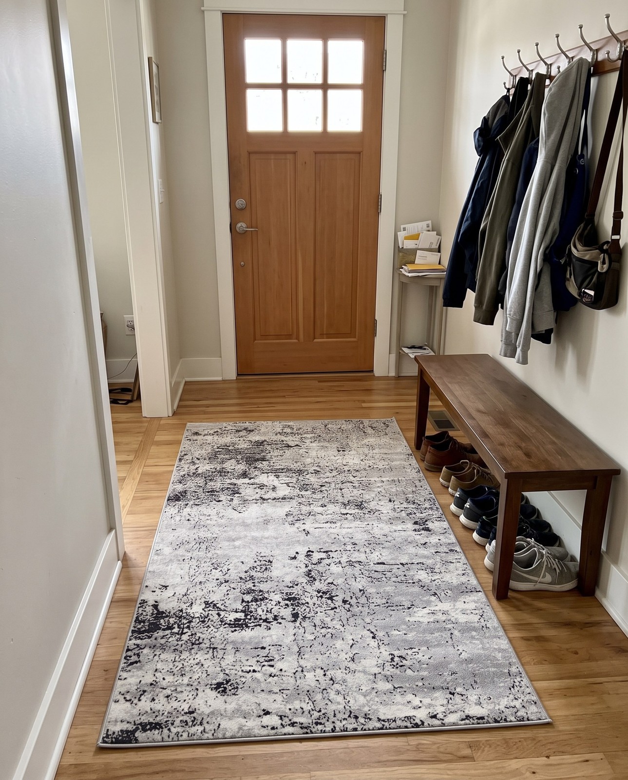 4' x 6' Dalrymple · Abstract rug, gray and ivory