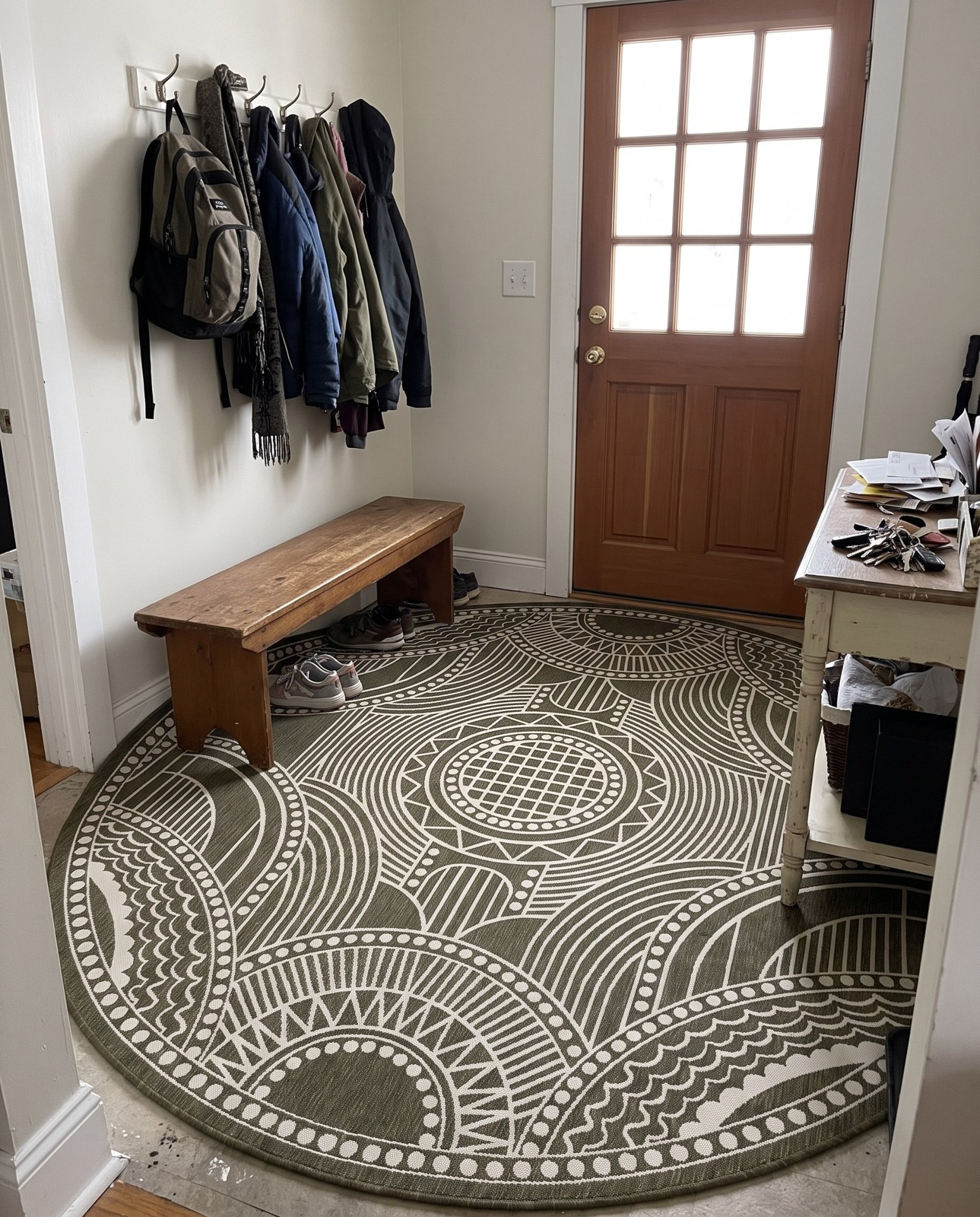 2' x 3' Brough · Border Outdoor Rug, green