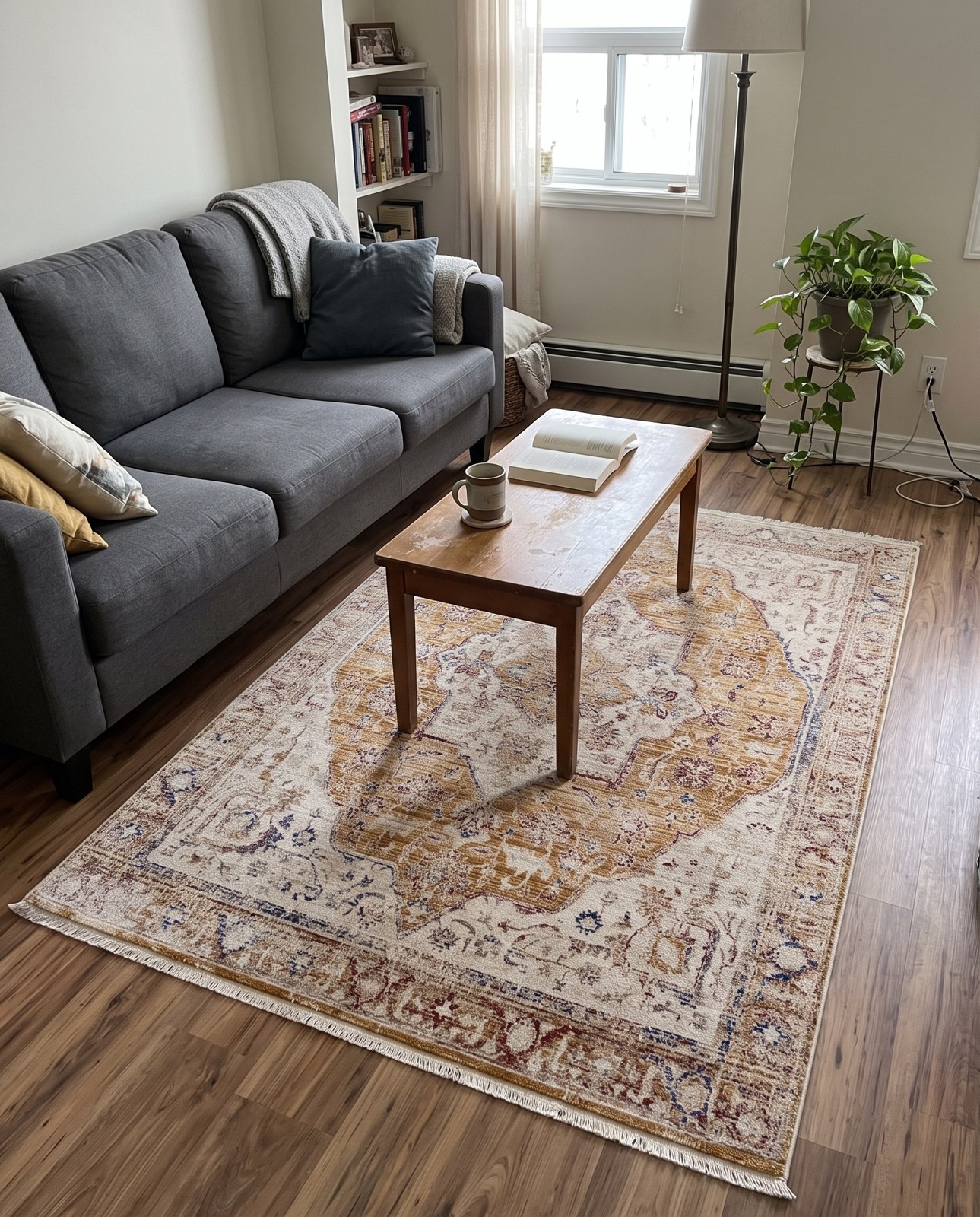 3' 3 x 5' Denver · Border rug, yellow
