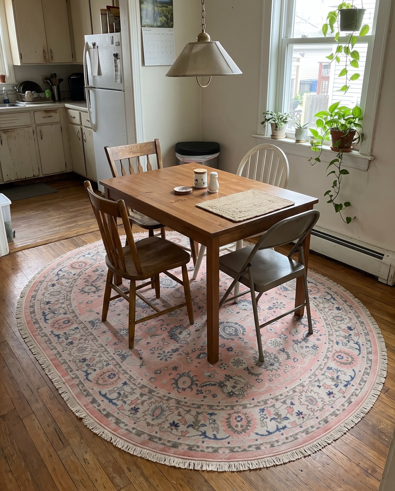 10' x 14' McKay · Medallion rug, pink and blue