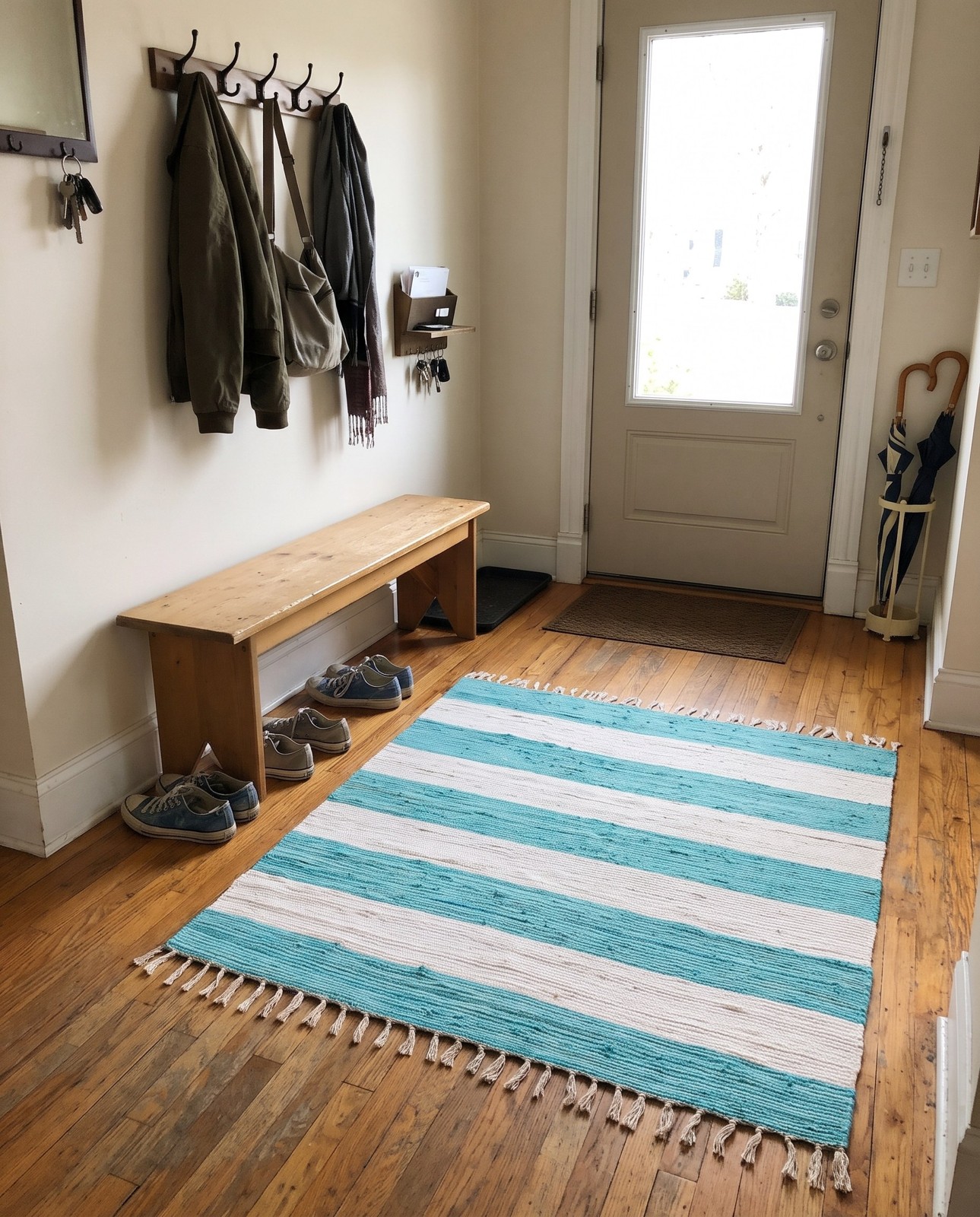 5' 1 x 5' 1 Flagstaff · Striped Chindi Rug