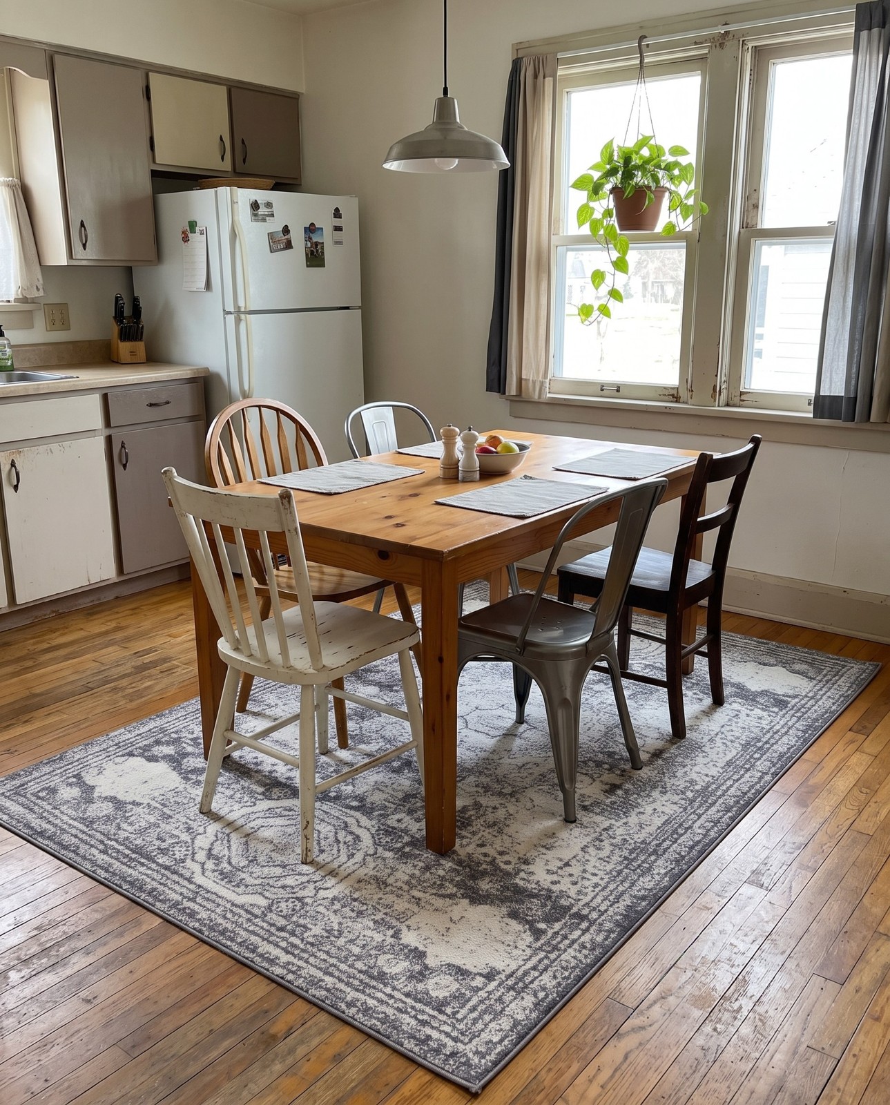 6' x 9' Benedict · Border rug, ivory