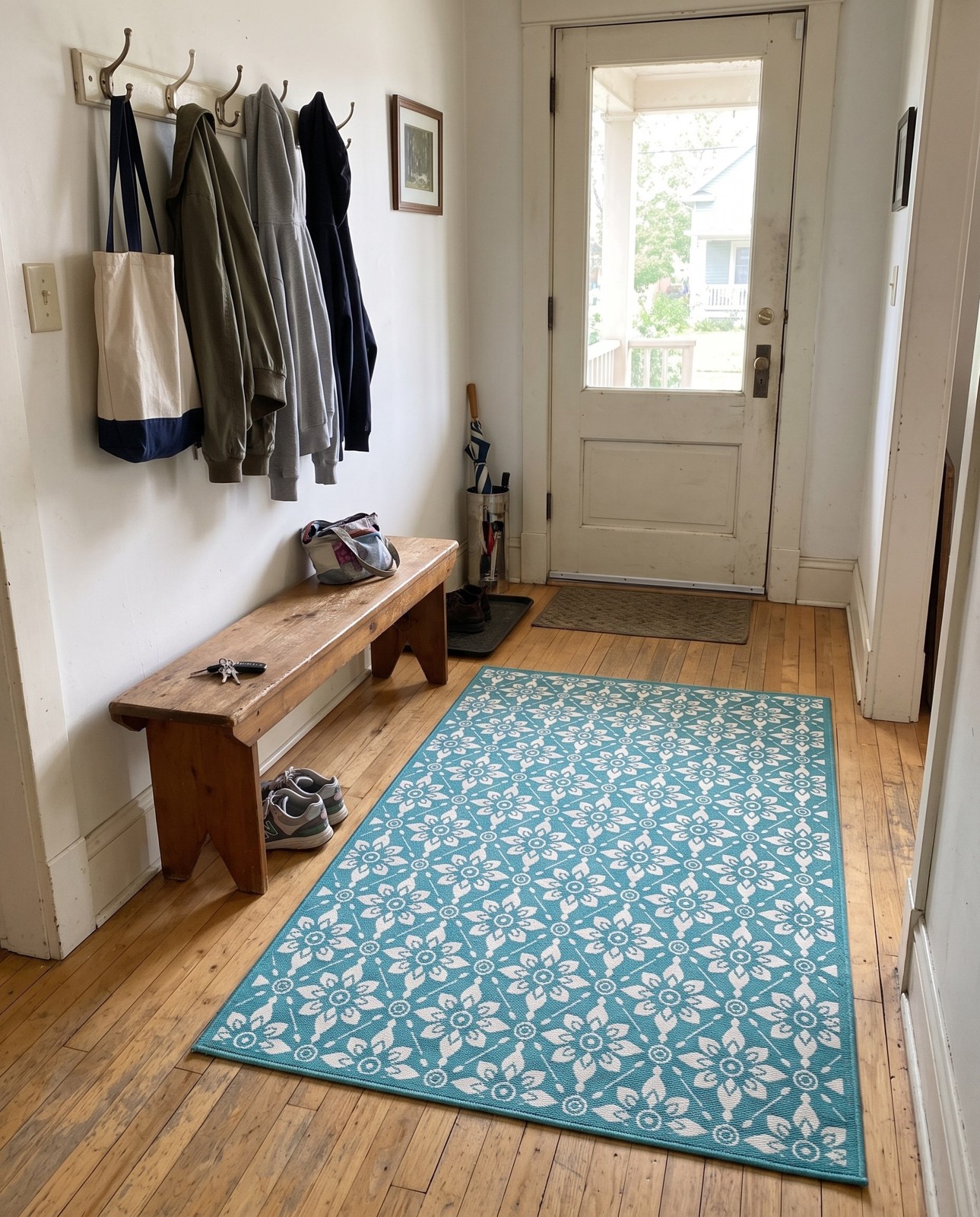 10' x 14' Selwyn · Floral / botanical Outdoor Rug, teal