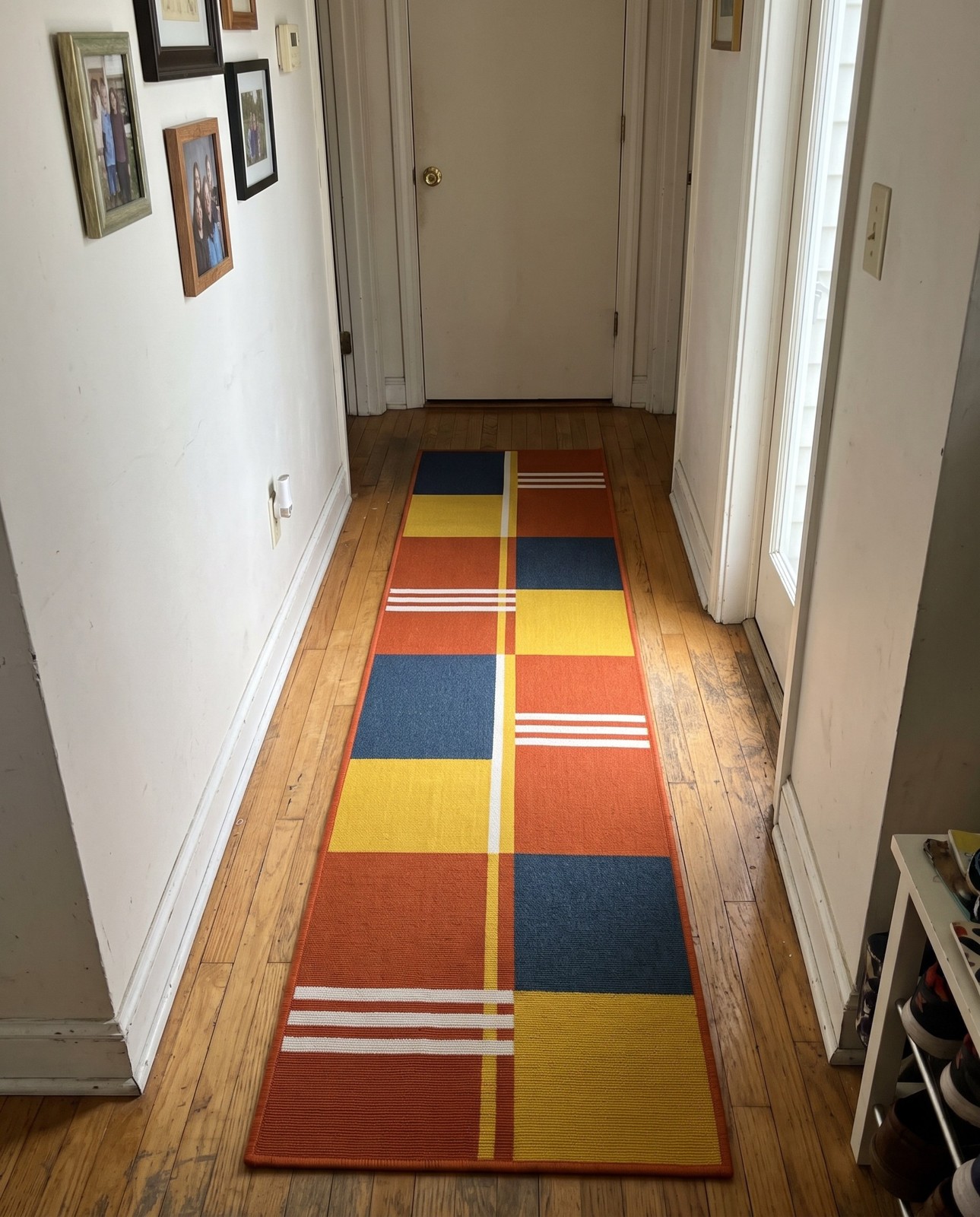 2' x 8' Dover · Geometric colorblock Outdoor Rug, multi