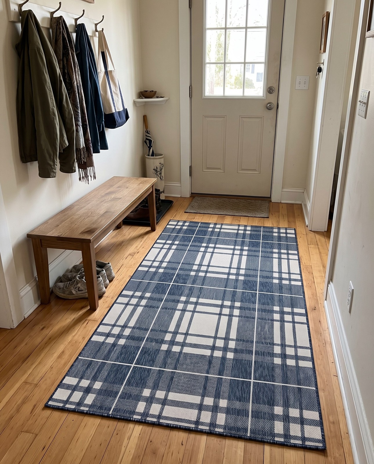 5' 3 x 7' Maguire · Plaid Outdoor Rug, blue