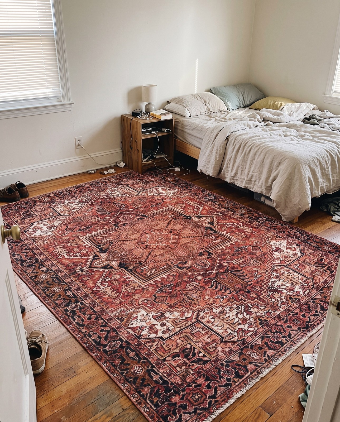 2' x 3' 1 Anchorage · Border rug, rust red
