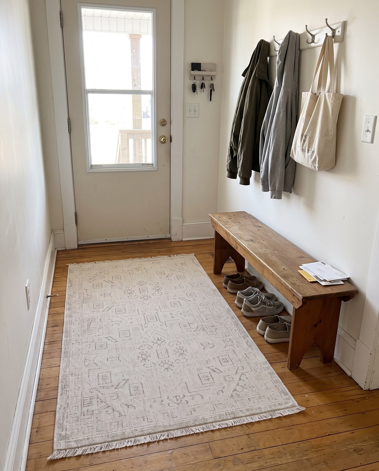 2' x 3' Estuary · Border Outdoor Rug, light gray