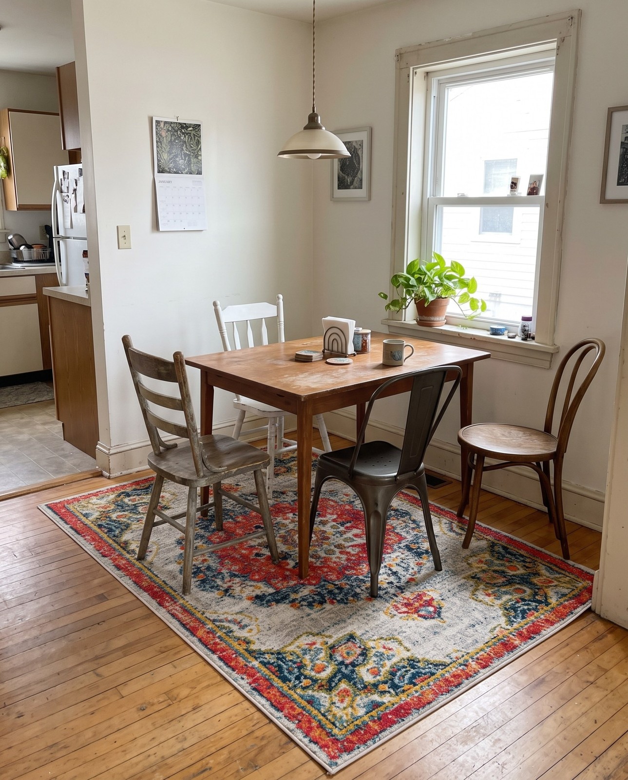 4' x 6' Amberley · Border rug, ivory
