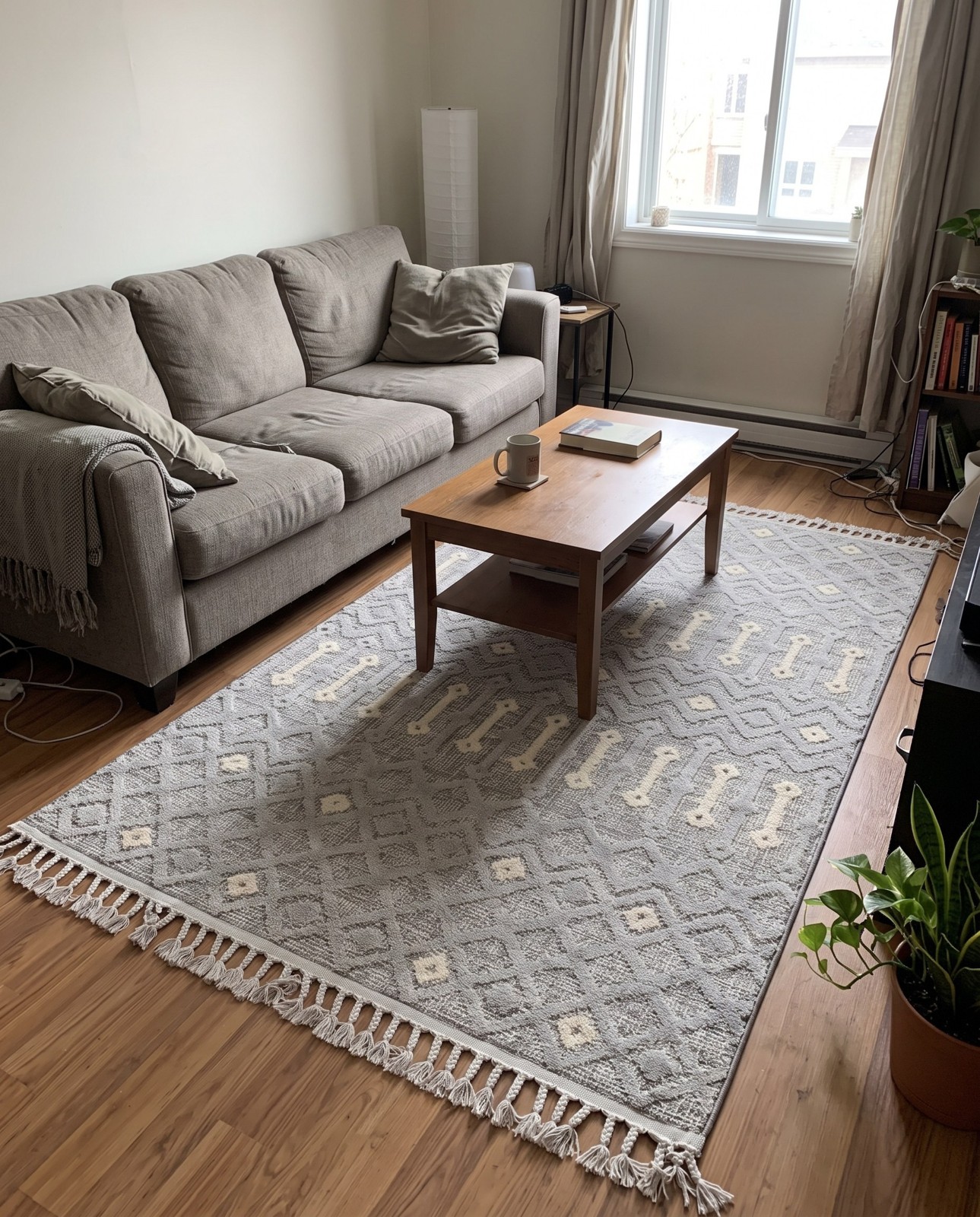 6' x 9' Rothwell · Diamond rug, gray