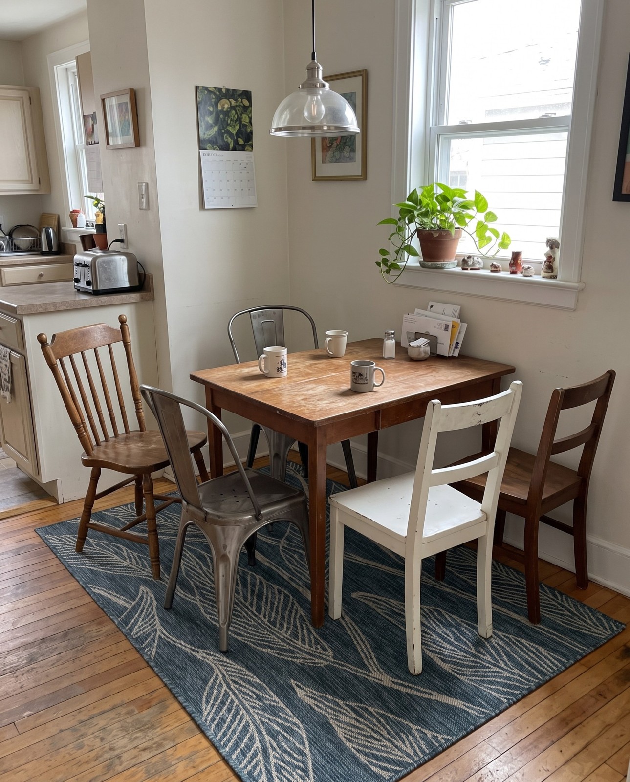 Detail image of 4' x 6' Milton · Floral / botanical Outdoor Rug, teal