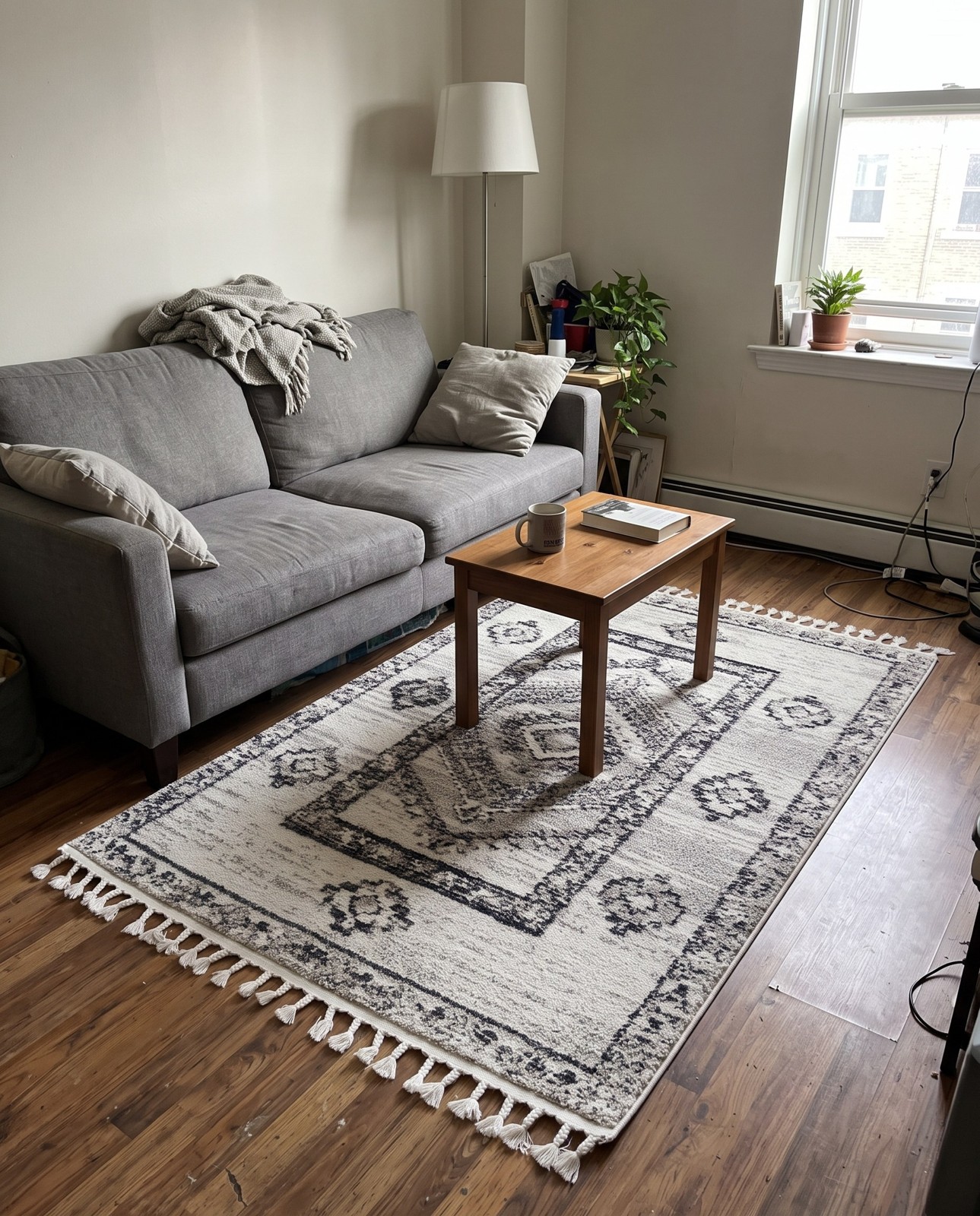 2' x 3' 2 Hillcrest · Border rug, sand