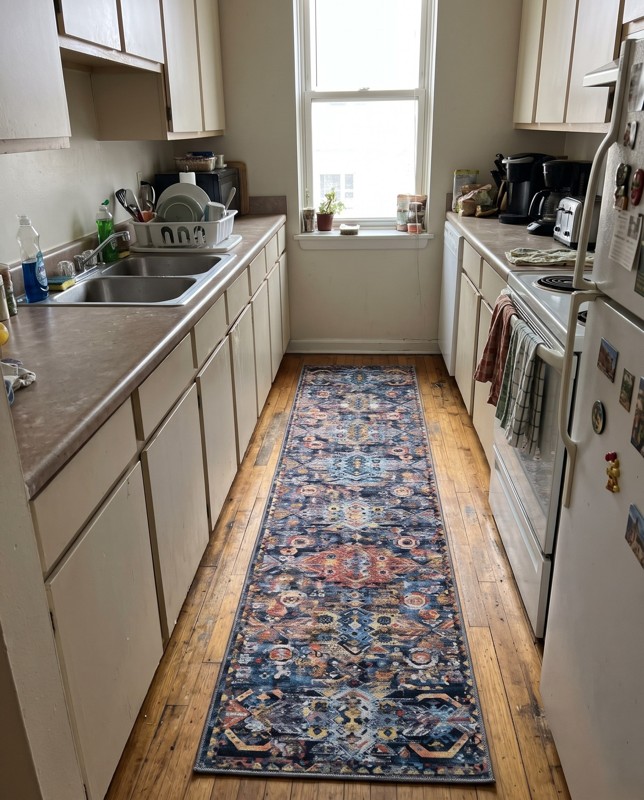 Waters Geometric rug, multi, 12 Ft Runner, in a room