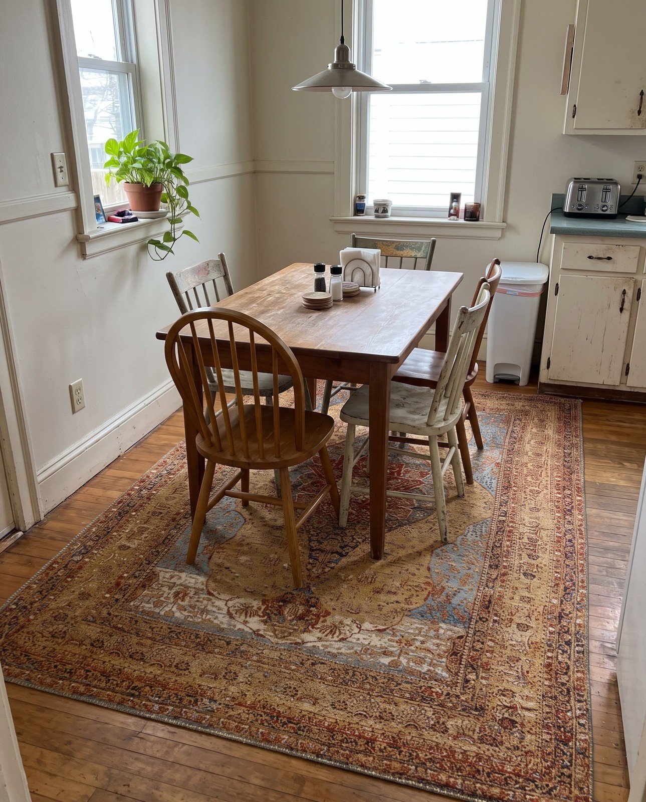 6' x 9' Lomax · Medallion Outdoor Rug, tan and light blue