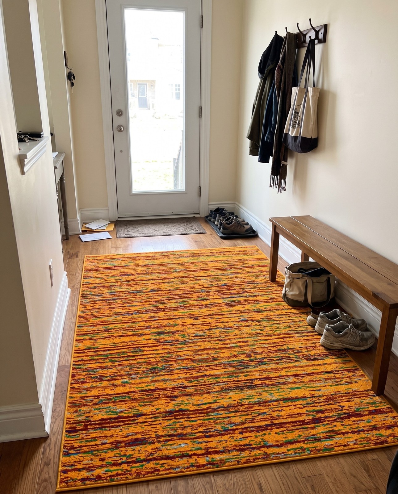 Detail image of 4' x 6' Thackeray · Lines rug, yellow