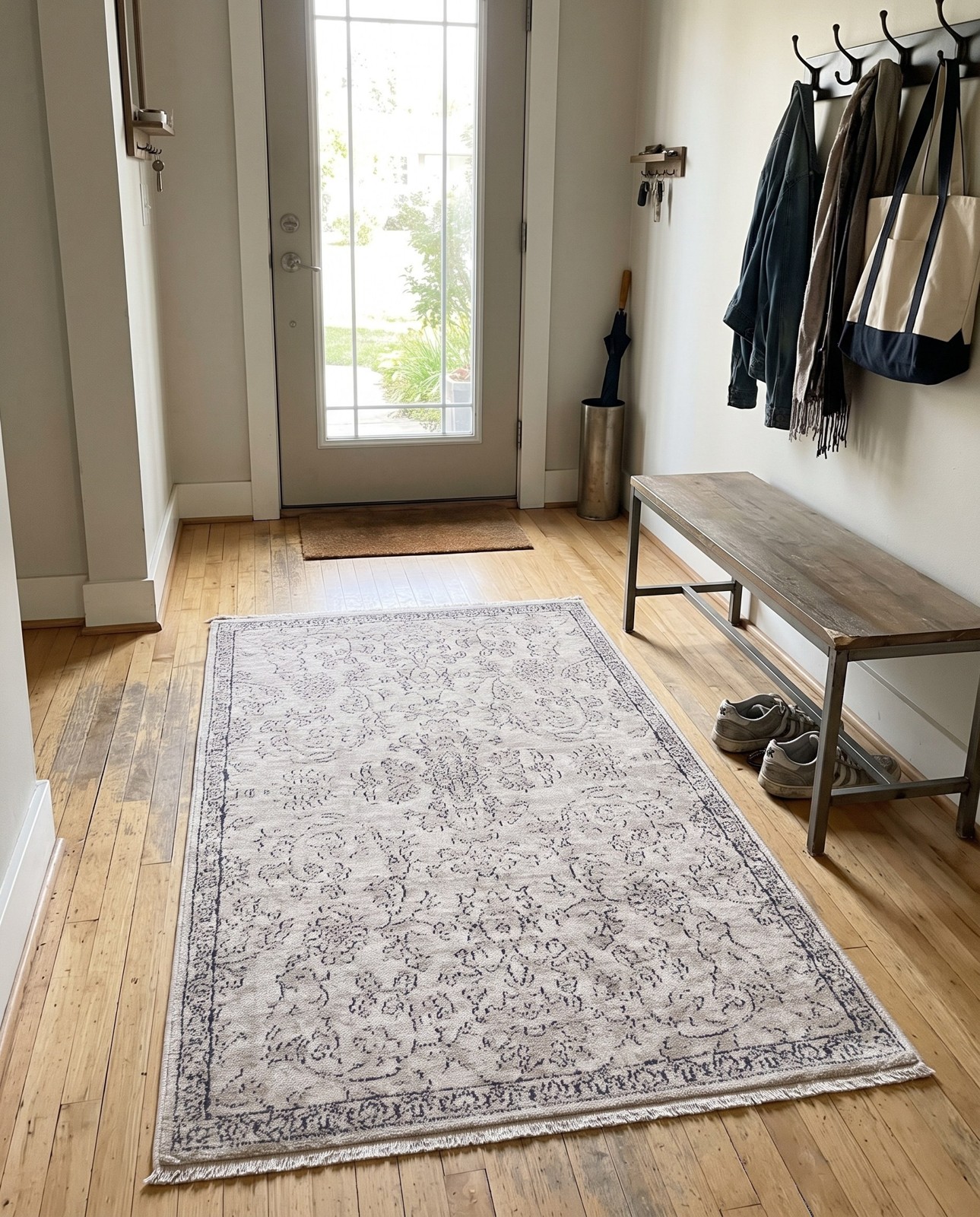 Detail image of 3' 3 x 5' 3 Lumley · Border rug, ivory