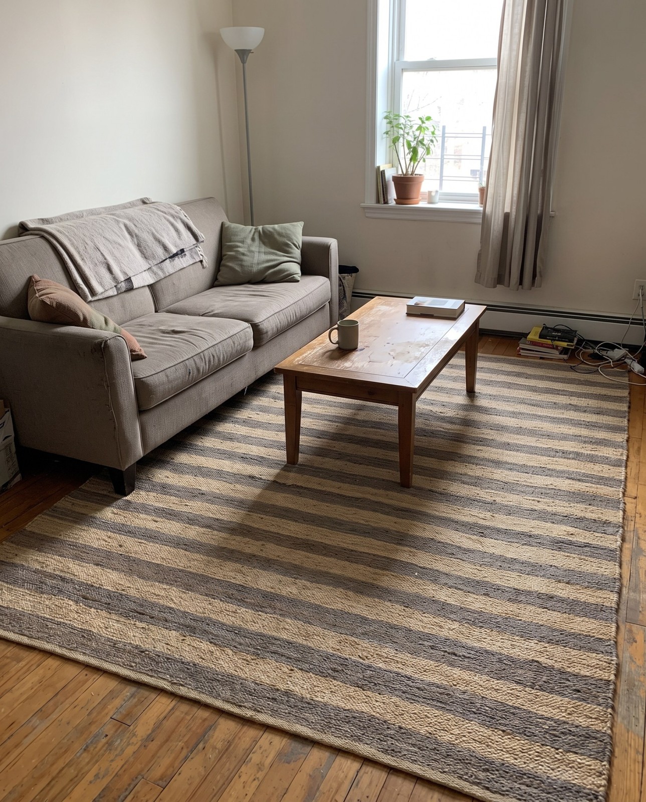 2' 2 x 3' 1 Askew · Striped Braided Jute Rug