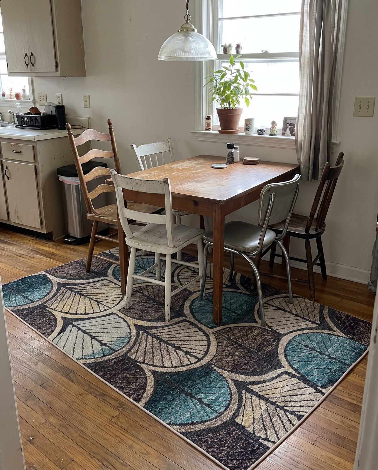 5' 3 x 8' Brice · Floral / botanical Outdoor Rug, gray blue ivory