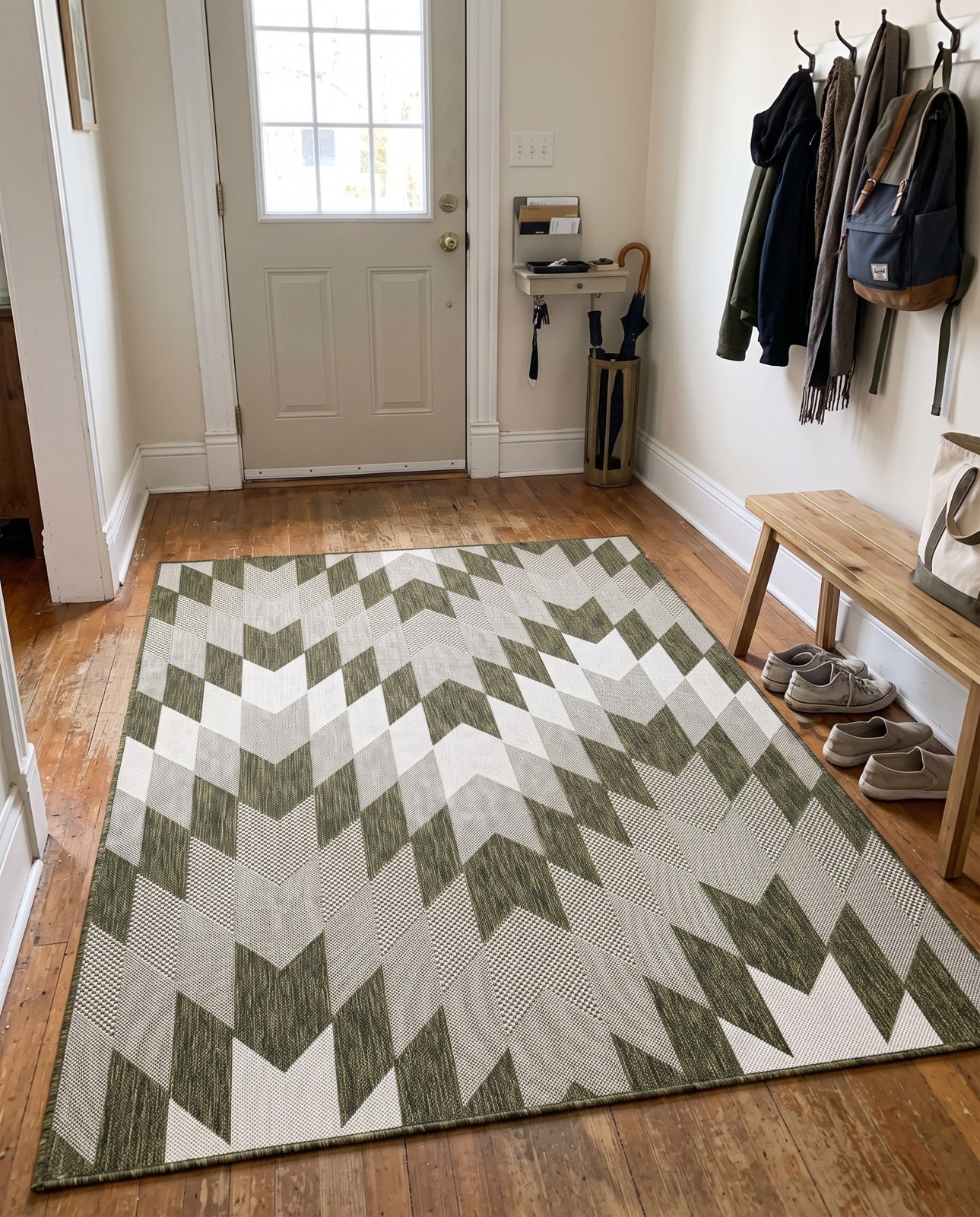 5' 3 x 7' Morrell · Chevron Outdoor Rug, green