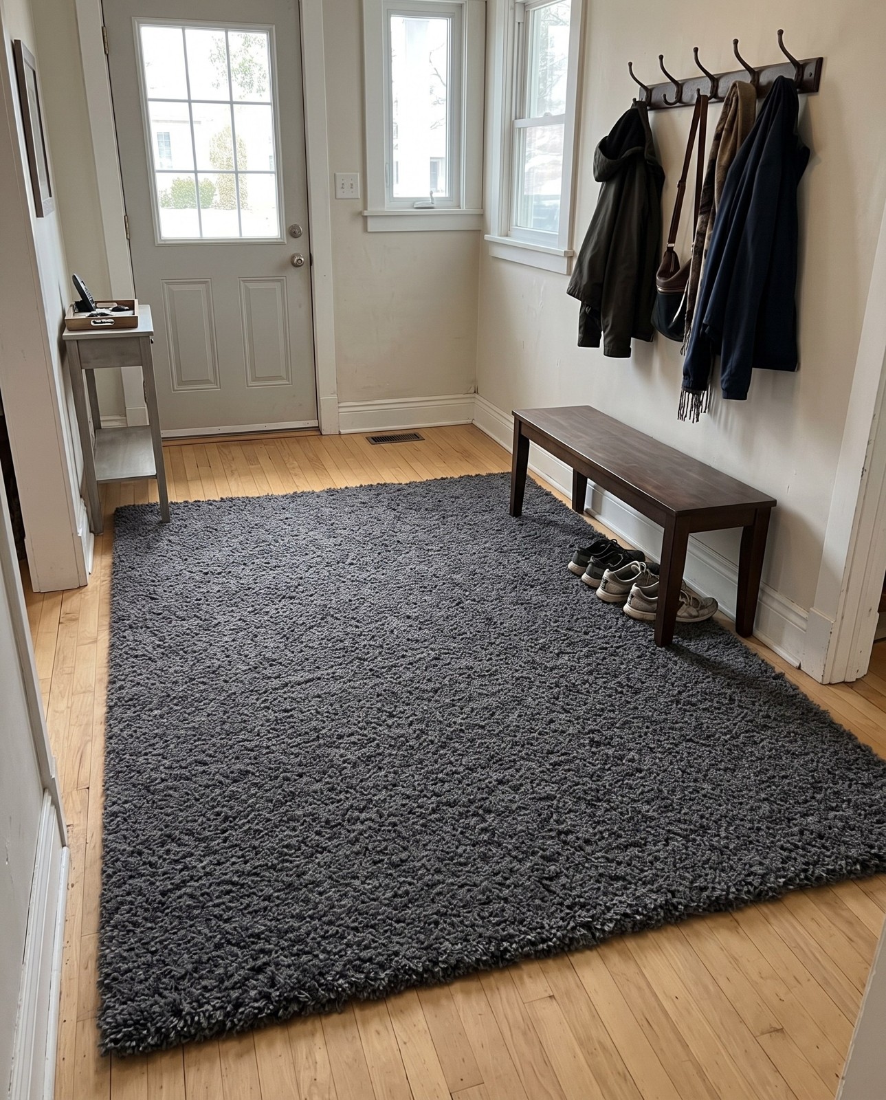 Detail image of 8' x 11' Olympia · Solid shag rug, smoke gray