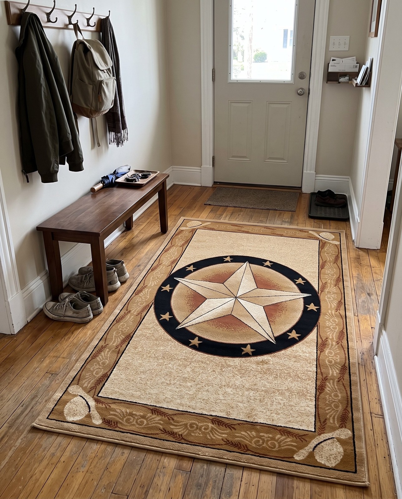 5' 3 x 8' Heather · Border rug