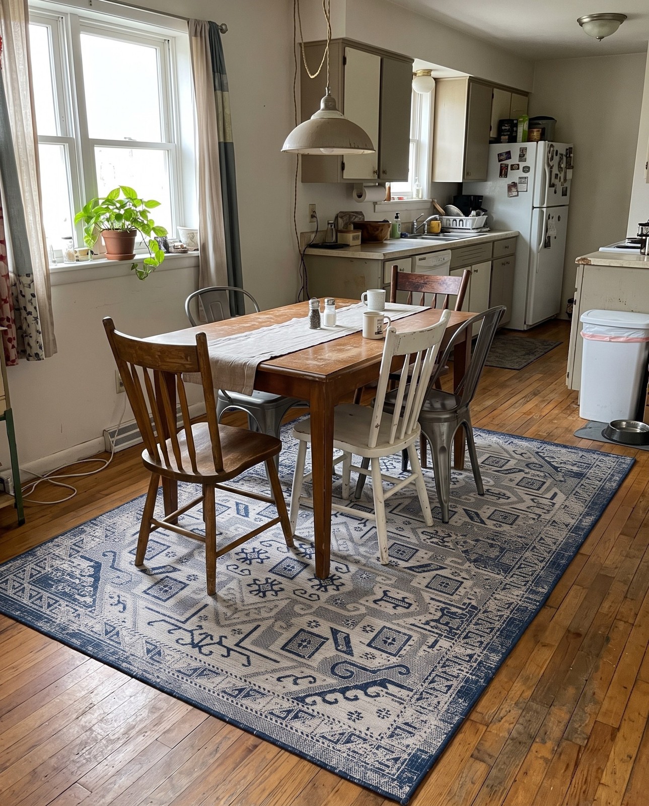 7' x 10' Estuary · Border Outdoor Rug, blue