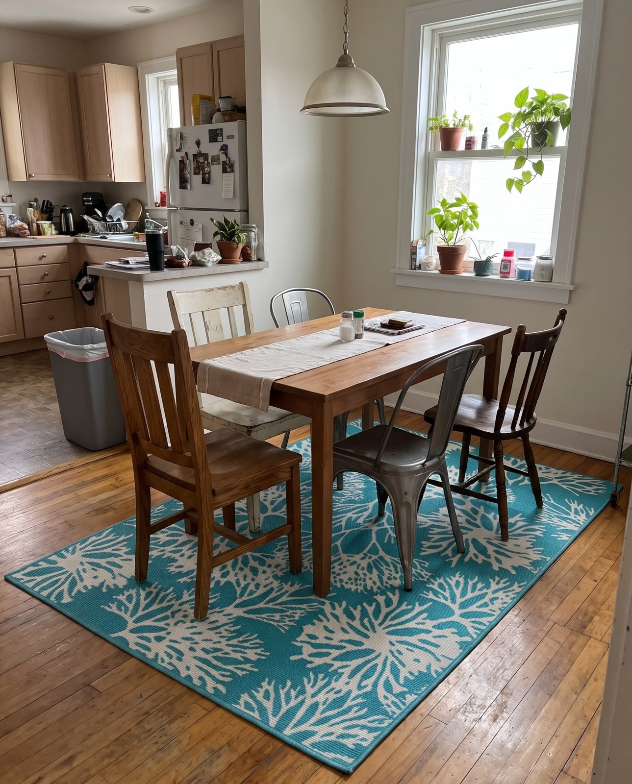 10' x 13' Dartmouth · Coral Outdoor Rug, teal and ivory