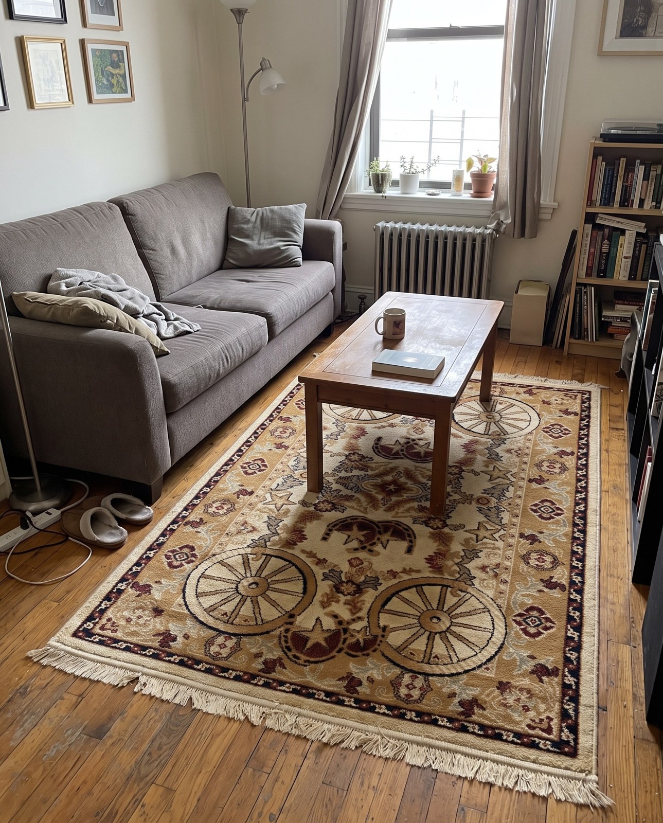 2' x 3' Tabor · Border rug, ivory
