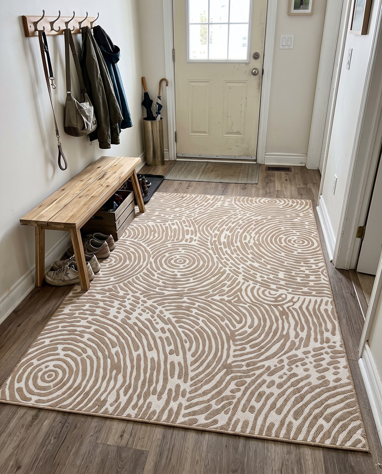 Detail image of 2' x 3' Grafton · Abstract Outdoor Rug, taupe