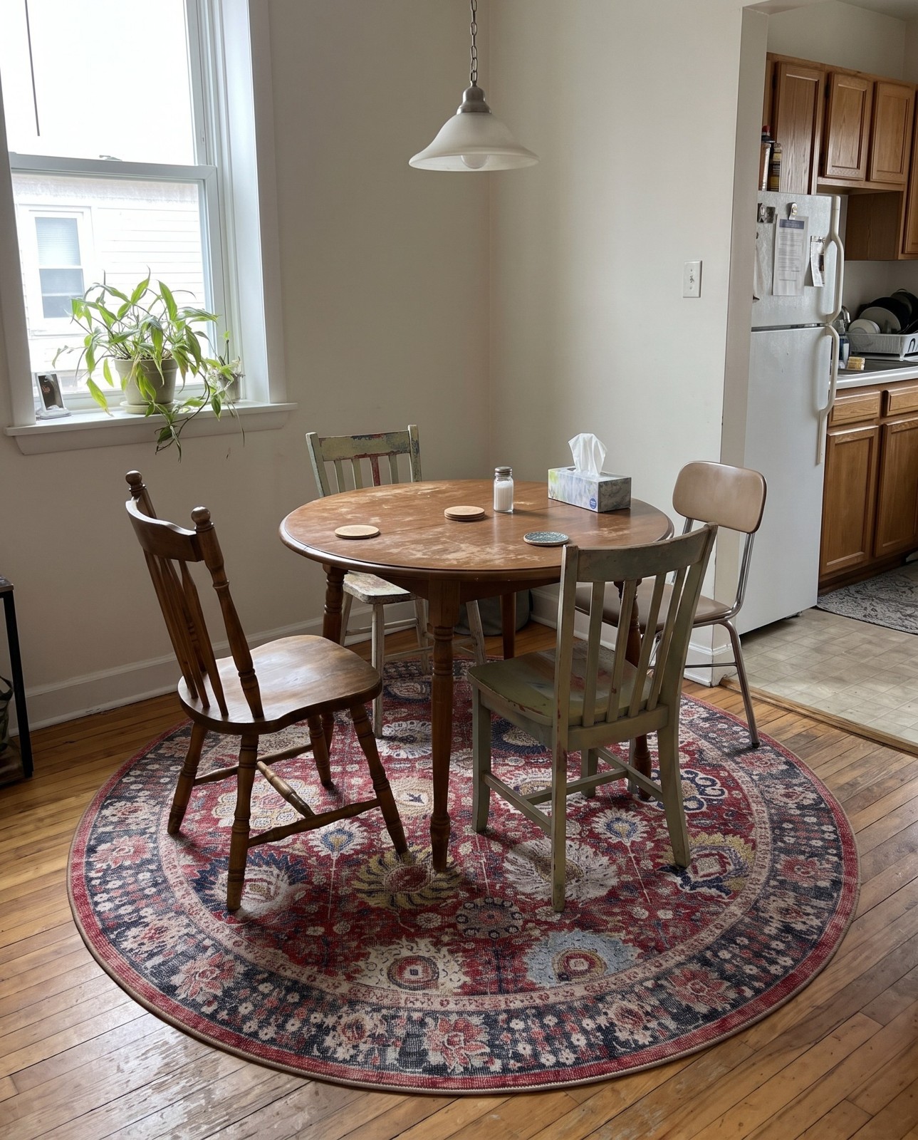 3' 6 x 3' 6 Barlow · Floral / botanical Washable Rug, vintage red