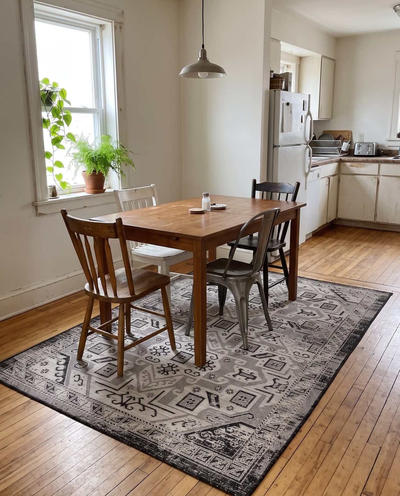 6' x 9' Estuary · Border Outdoor Rug, charcoal gray