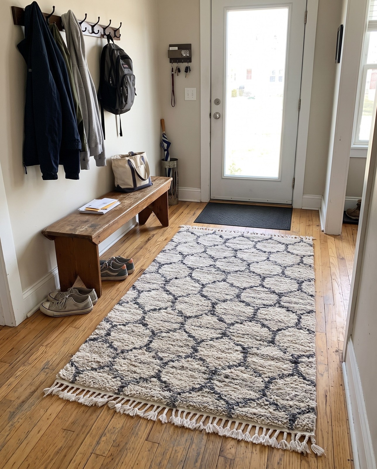 4' x 6' Everett · Lattice Shag Rug, beige