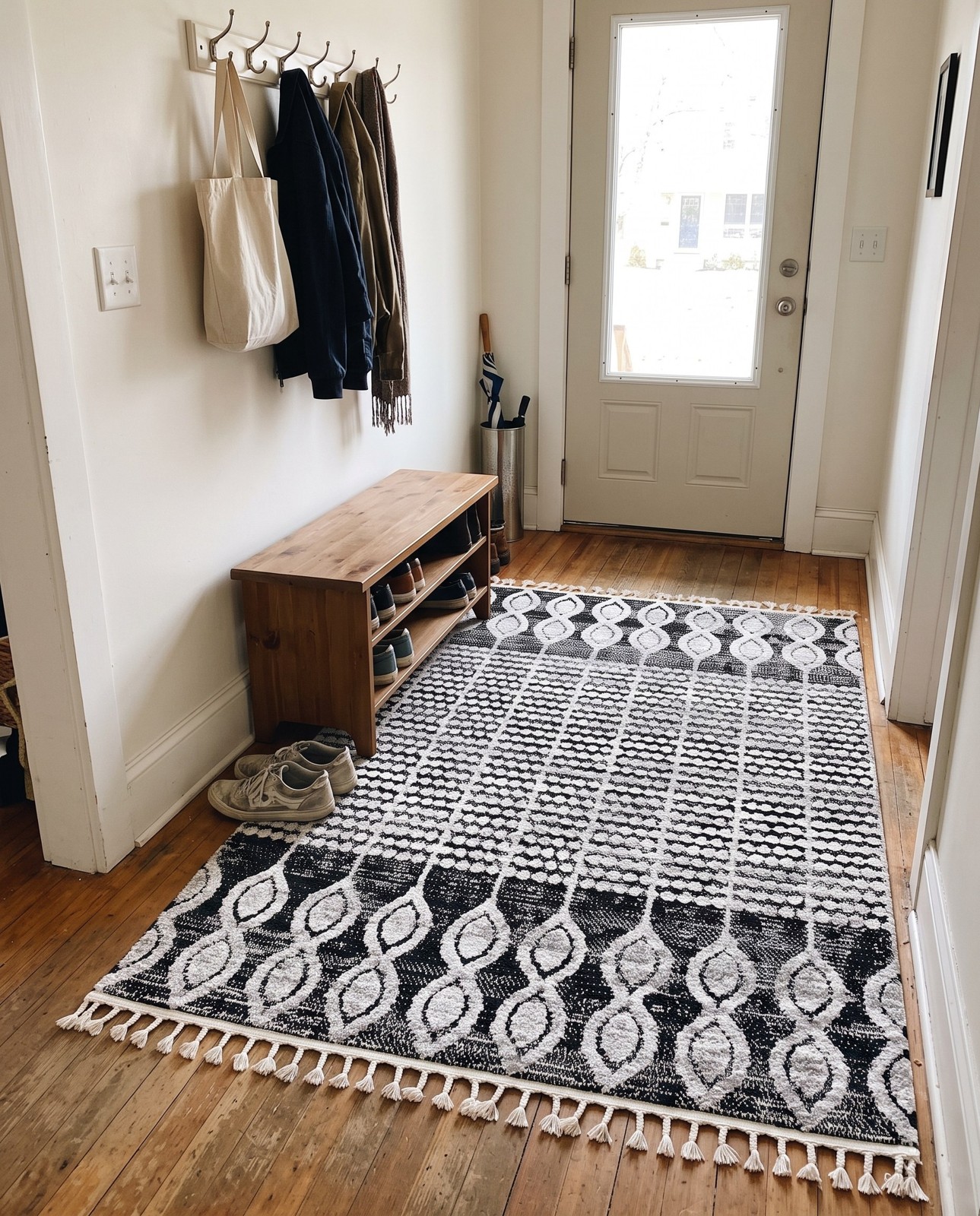 6' x 9' Ferrall · Border rug, charcoal