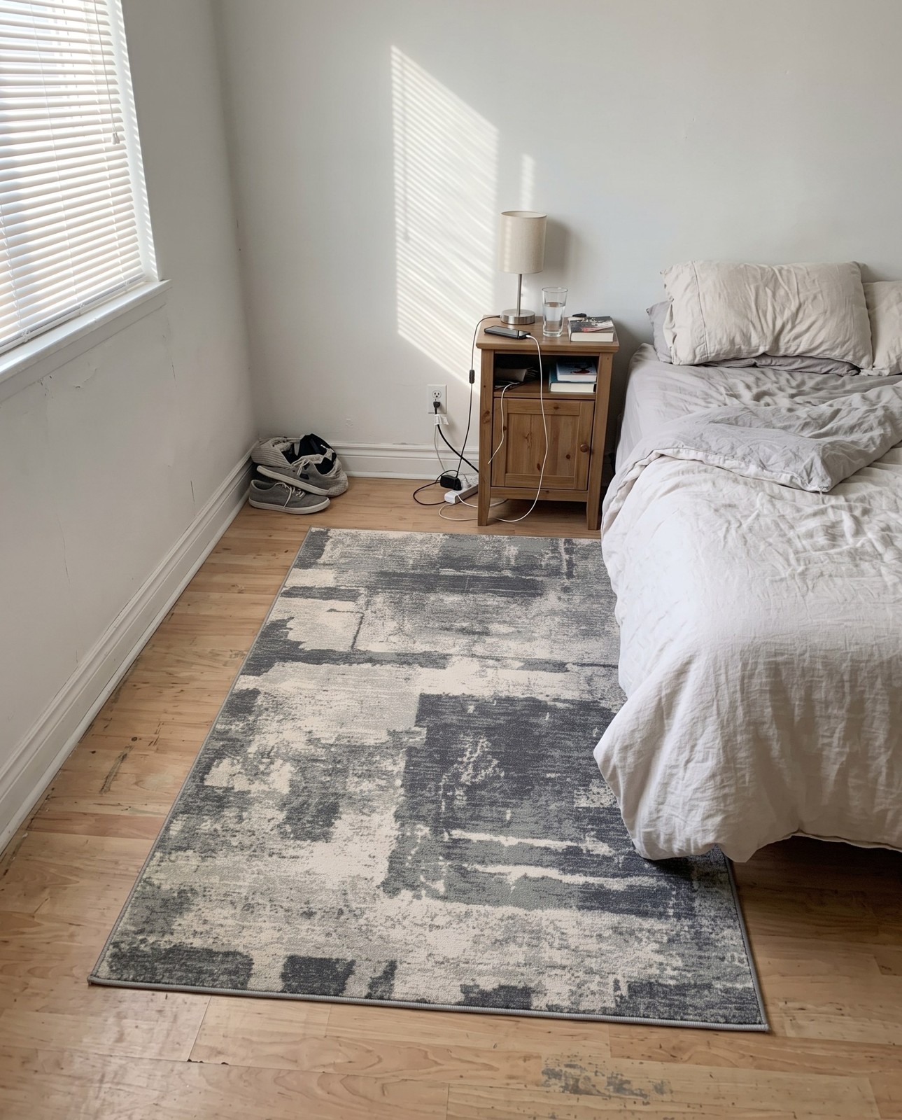 4' x 6' Tisdale · Abstract rug, gray and ivory