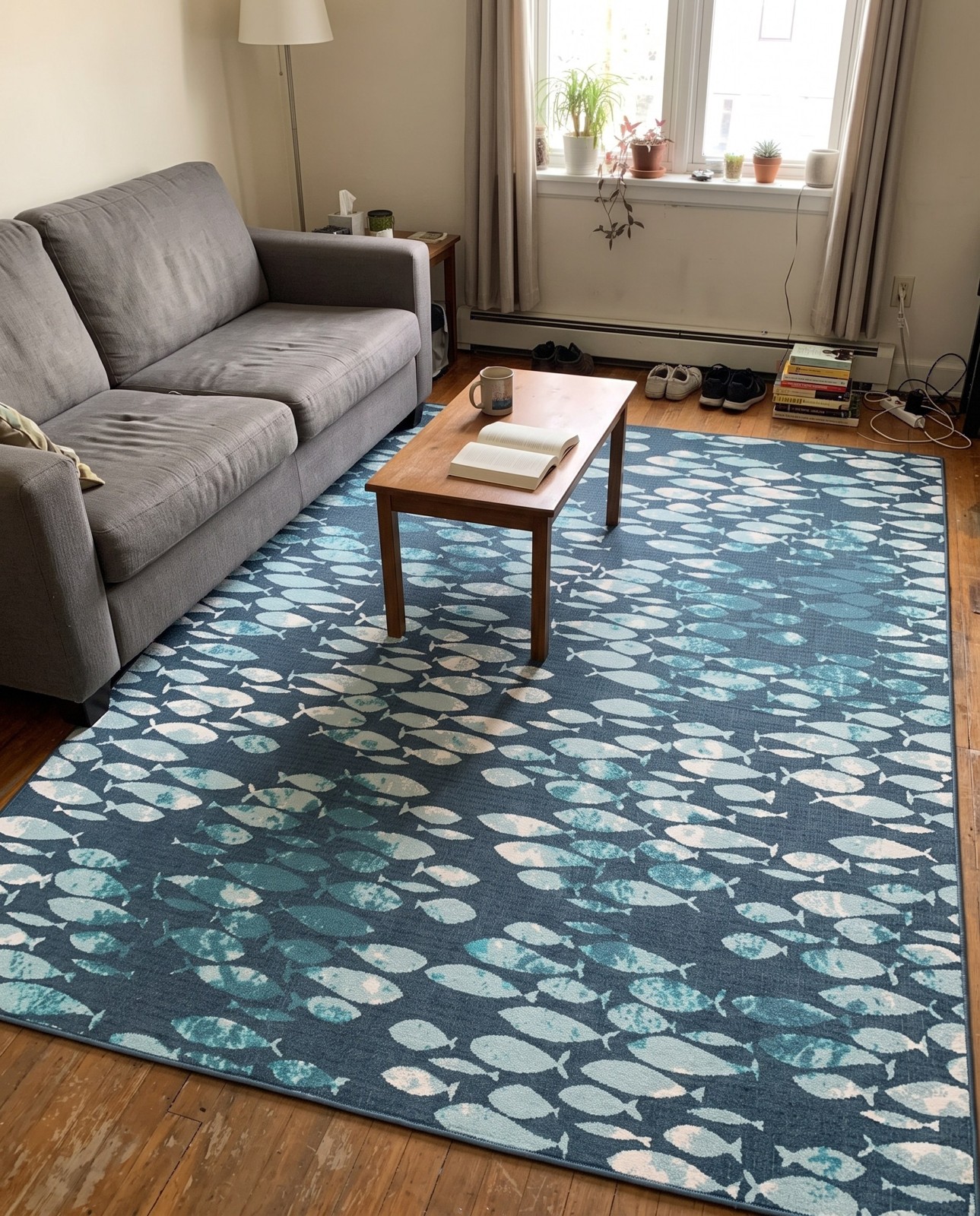 9' x 12' Sargent · Pictoral Outdoor Rug, blue