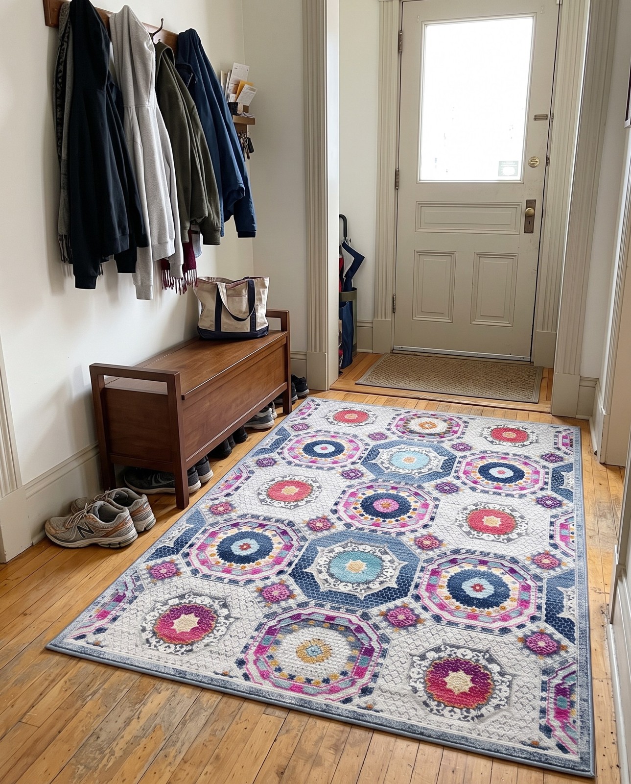 3' 7 x 5' 3 Haslam · Border rug, multi