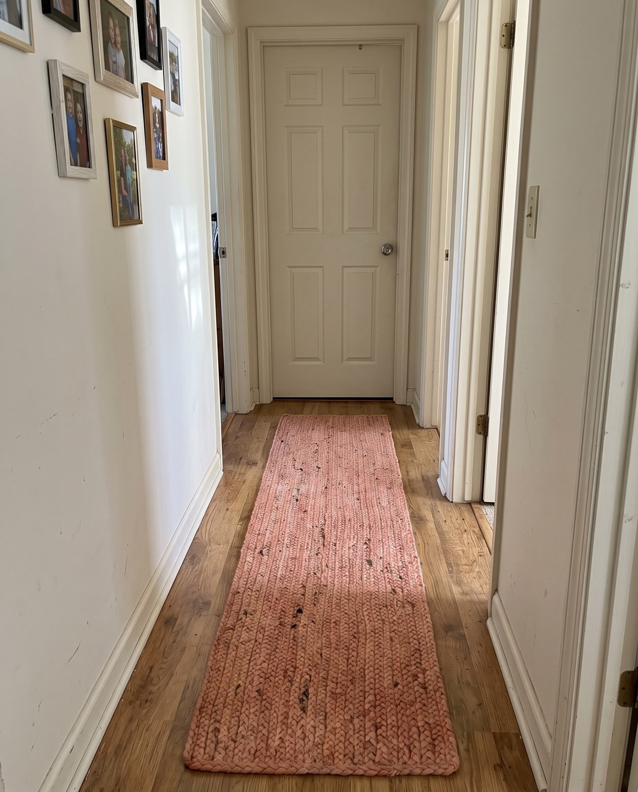 Detail image of 1' 2 x 6' 1 Marlin · Braided Braided Jute Rug, light pink