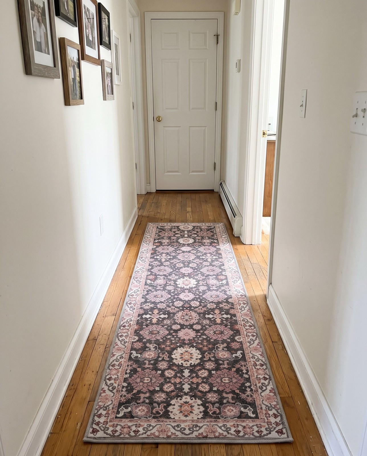 2' 7 x 12' Carden · Persian medallion Washable Rug, gray and terracotta