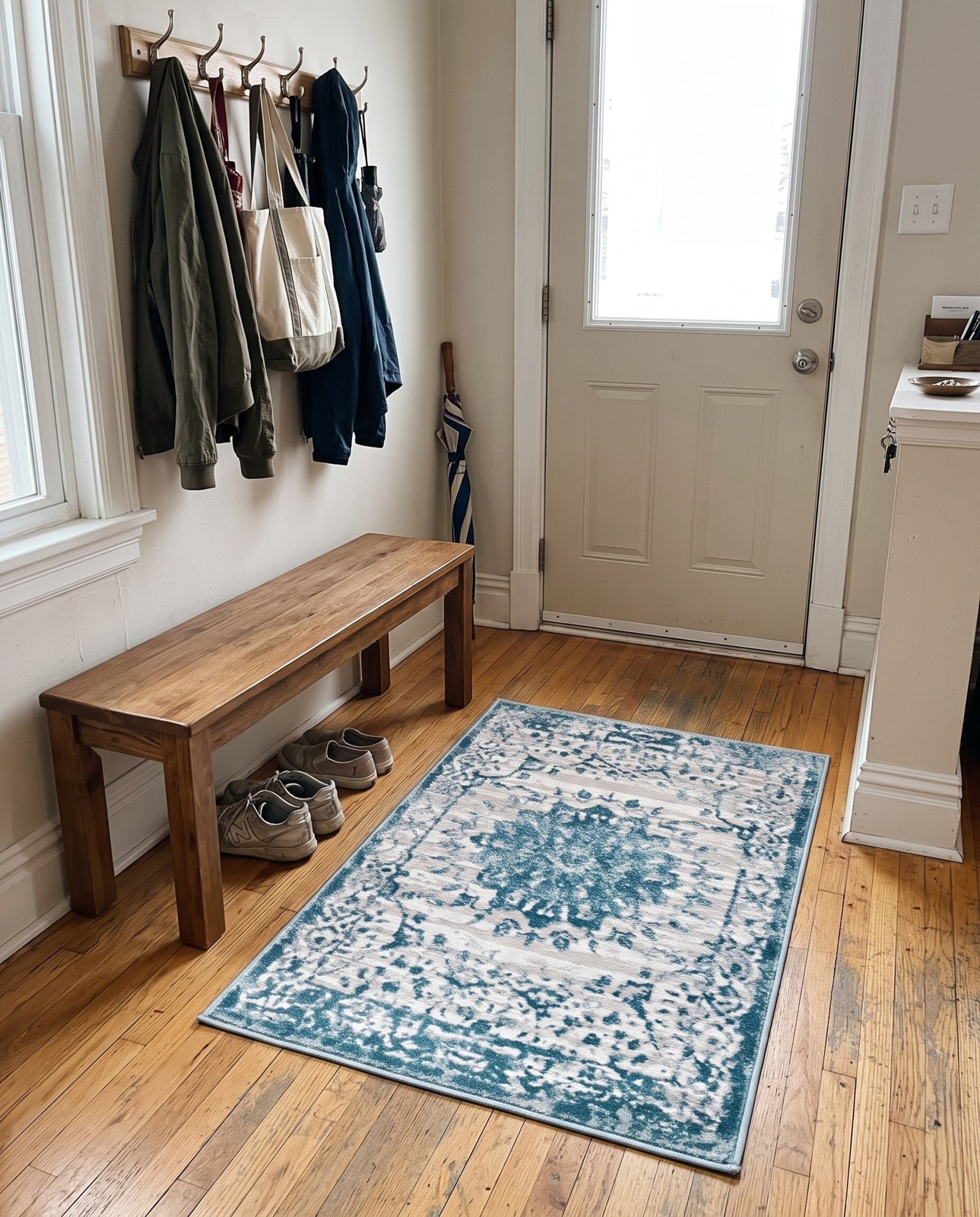 2' 2 x 3' Stanhope · Border rug, blue