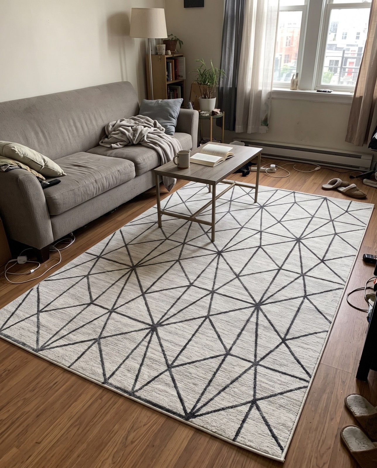 3' 3 x 5' 3 Gilman · Geometric rug, white
